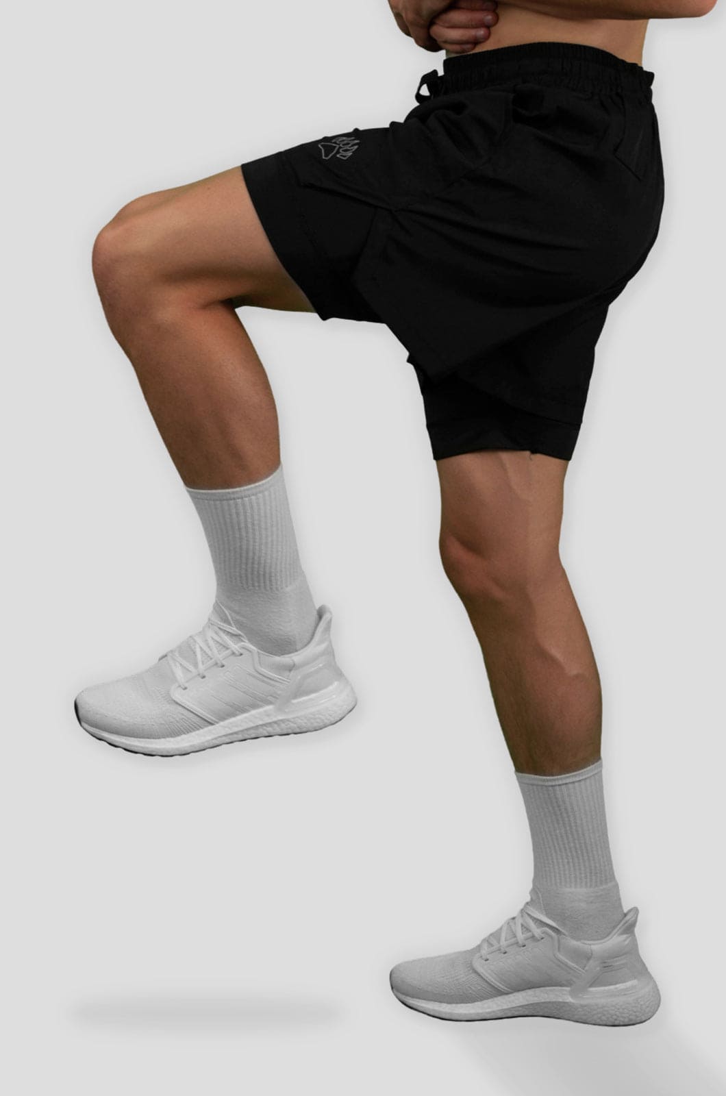 Snygga gymshorts med mobilficka